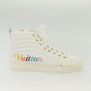 LOUIS VUITTON Stellar Tyne High Top Sneakers Leather White LV Auth 139090-4