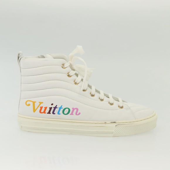 LOUIS VUITTON Stellar Tyne High Top Sneakers Leather White LV Auth 139090