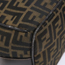 FENDI Zucca Canvas Vanity Pouch Black Brown Auth 139093-14