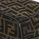 FENDI Zucca Canvas Vanity Pouch Black Brown Auth 139093-15