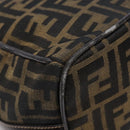FENDI Zucca Canvas Vanity Pouch Black Brown Auth 139093-16