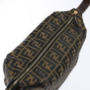 FENDI Zucca Canvas Vanity Pouch Black Brown Auth 139093-9