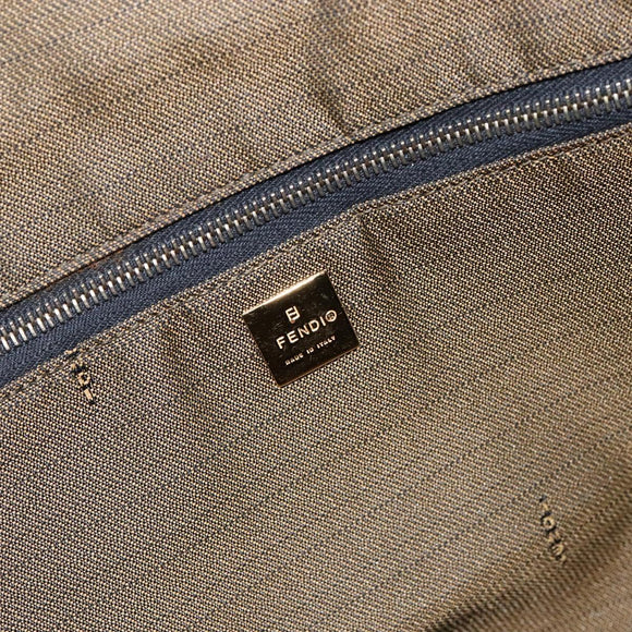 FENDI Zucca Canvas Vanity Pouch Black Brown Auth 139093