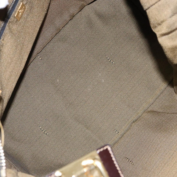 FENDI Zucca Canvas Vanity Pouch Black Brown Auth 139093