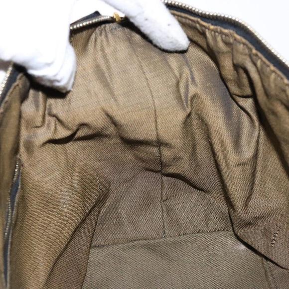 FENDI Zucca Canvas Vanity Pouch Black Brown Auth 139093