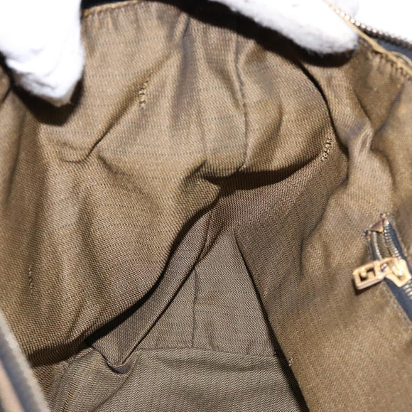 FENDI Zucca Canvas Vanity Pouch Black Brown Auth 139093