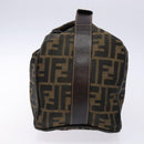 FENDI Zucca Canvas Vanity Pouch Black Brown Auth 139093-3