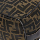 FENDI Zucca Canvas Vanity Pouch Black Brown Auth 139093-8