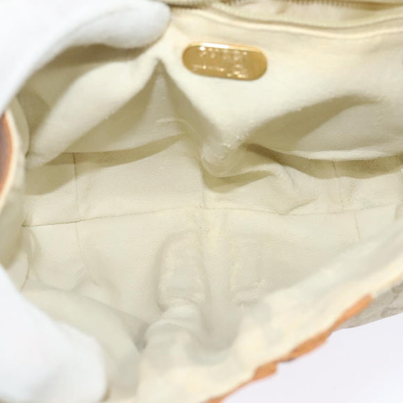 GUCCI GG Plus Supreme Shoulder Bag PVC Beige Gold Auth 139096