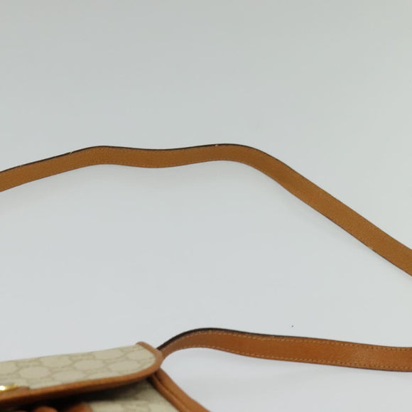 GUCCI GG Plus Supreme Shoulder Bag PVC Beige Gold Auth 139096