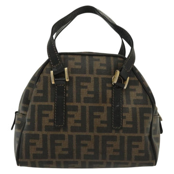 FENDI Zucca Canvas Hand Bag PVC Black Brown Auth 139100 - 0
