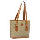 CELINE Macadam Canvas Tote Bag Beige Gold Auth 139102-1