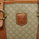 CELINE Macadam Canvas Tote Bag Beige Gold Auth 139102-17