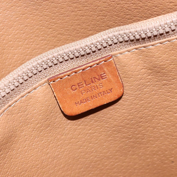 CELINE Macadam Canvas Tote Bag Beige Gold Auth 139102