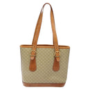 CELINE Macadam Canvas Tote Bag Beige Gold Auth 139102-2