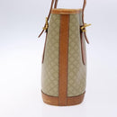 CELINE Macadam Canvas Tote Bag Beige Gold Auth 139102-4