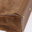 GUCCI Bamboo Hand Bag Suede 2way Brown Gold 000 123 0316 Auth 139104-17