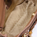 GUCCI Bamboo Hand Bag Suede 2way Brown Gold 000 123 0316 Auth 139104-11