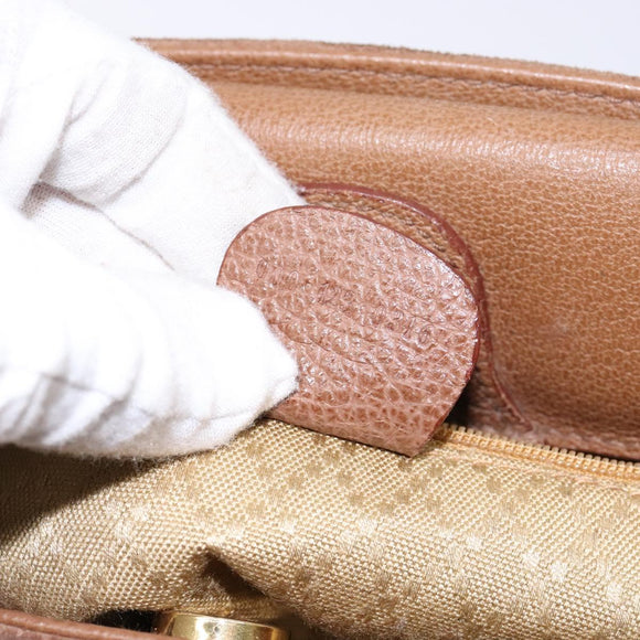 GUCCI Bamboo Hand Bag Suede 2way Brown Gold 000 123 0316 Auth 139104