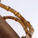 GUCCI Bamboo Hand Bag Suede 2way Brown Gold 000 123 0316 Auth 139104-14