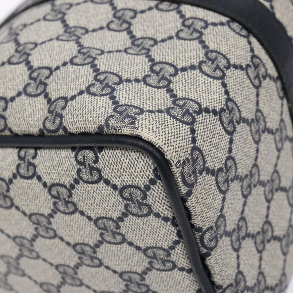 GUCCI GG Supreme Sherry Line Hand Bag PVC Navy Gold Red 58 02 007 Auth 139106