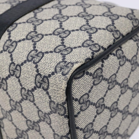 GUCCI GG Supreme Sherry Line Hand Bag PVC Navy Gold Red 58 02 007 Auth 139106