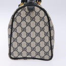 GUCCI GG Supreme Sherry Line Hand Bag PVC Navy Gold Red 58 02 007 Auth 139106-5