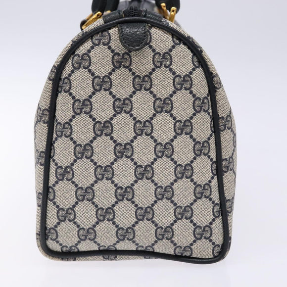 GUCCI GG Supreme Sherry Line Hand Bag PVC Navy Gold Red 58 02 007 Auth 139106