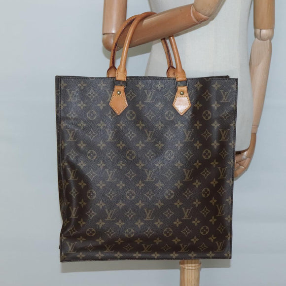 LOUIS VUITTON Monogram Sac Plat Hand Bag M51140 LV Auth 139114
