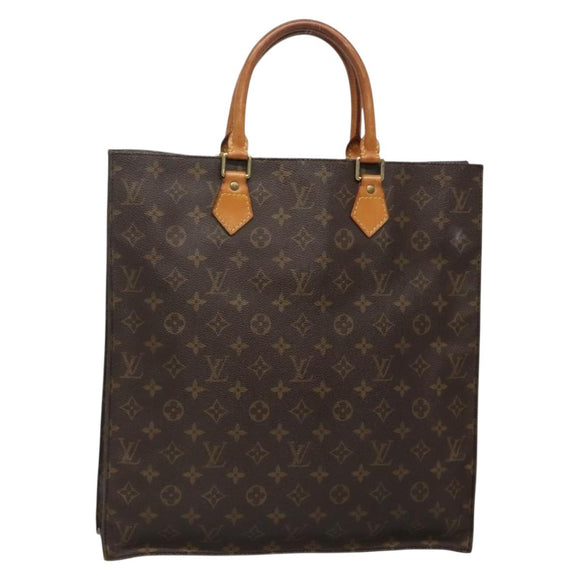 LOUIS VUITTON Monogram Sac Plat Hand Bag M51140 LV Auth 139115