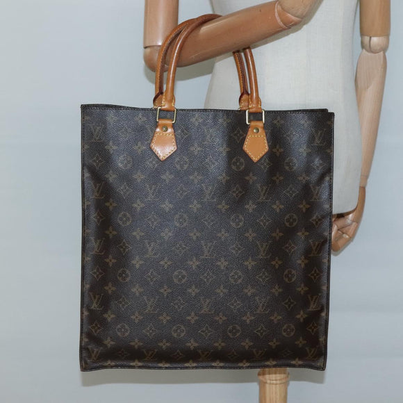 LOUIS VUITTON Monogram Sac Plat Hand Bag M51140 LV Auth 139115