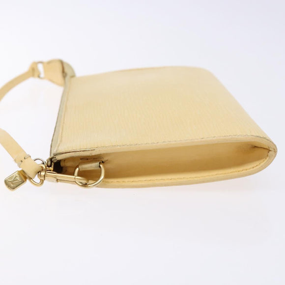 LOUIS VUITTON Epi Pochette Accessoires Pouch Vanilla M5294A LV Auth 139123