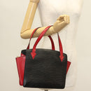 LOUIS VUITTON Epi Bicolor Varenne Hand Bag Black Red M52387 LV Auth 139124-23