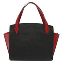 LOUIS VUITTON Epi Bicolor Varenne Hand Bag Black Red M52387 LV Auth 139124-2