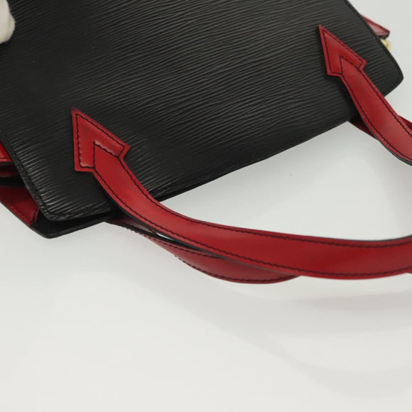 LOUIS VUITTON Epi Bicolor Varenne Hand Bag Black Red M52387 LV Auth 139124
