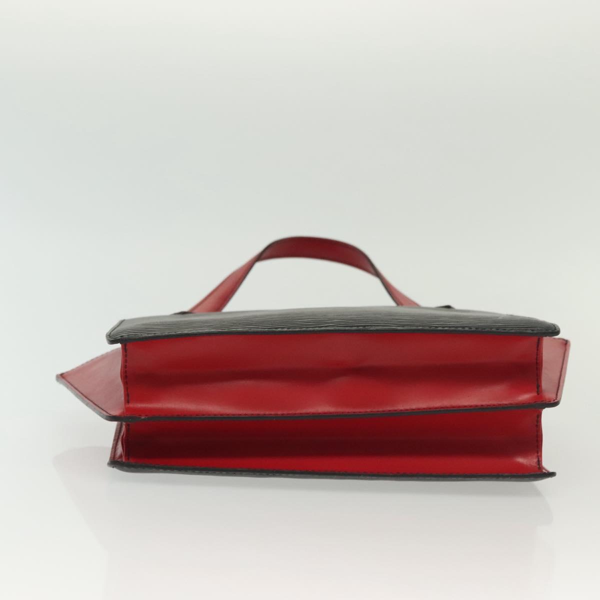 LOUIS VUITTON Epi Bicolor Varenne Hand Bag Black Red M52387 LV 