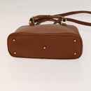 GUCCI Bamboo Hand Bag Leather 2way Brown Gold 000 122 0290 Auth 139126-5