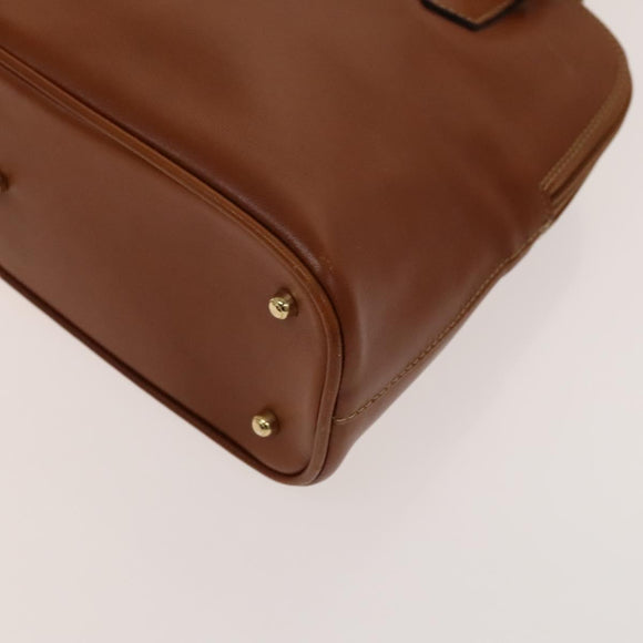 GUCCI Bamboo Hand Bag Leather 2way Brown Gold 000 122 0290 Auth 139126