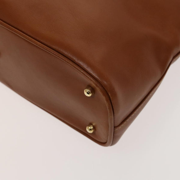 GUCCI Bamboo Hand Bag Leather 2way Brown Gold 000 122 0290 Auth 139126