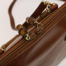 GUCCI Bamboo Hand Bag Leather 2way Brown Gold 000 122 0290 Auth 139126-19