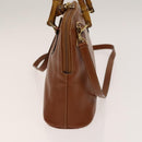 GUCCI Bamboo Hand Bag Leather 2way Brown Gold 000 122 0290 Auth 139126-4