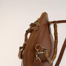 GUCCI Bamboo Hand Bag Leather 2way Brown Gold 000 122 0290 Auth 139126-6
