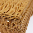 Salvatore Ferragamo Gancini Hand Bag Wicker Beige Gold Auth 139130V-12