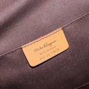 Salvatore Ferragamo Gancini Hand Bag Wicker Beige Gold Auth 139130V-16