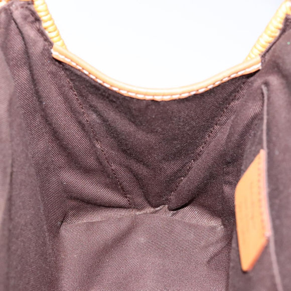 Salvatore Ferragamo Gancini Hand Bag Wicker Beige Gold Auth 139130V