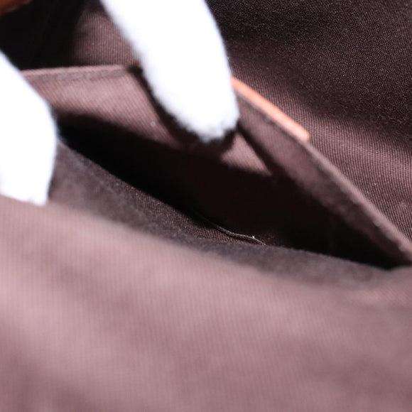 Salvatore Ferragamo Gancini Hand Bag Wicker Beige Gold Auth 139130V