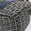 FENDI Zucchino Canvas Tote Bag Navy Silver Auth 139133-15