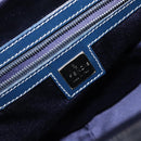 FENDI Zucchino Canvas Tote Bag Navy Silver Auth 139133-18