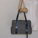 FENDI Zucchino Canvas Tote Bag Navy Silver Auth 139133-22
