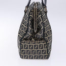 FENDI Zucchino Canvas Tote Bag Navy Silver Auth 139133-4